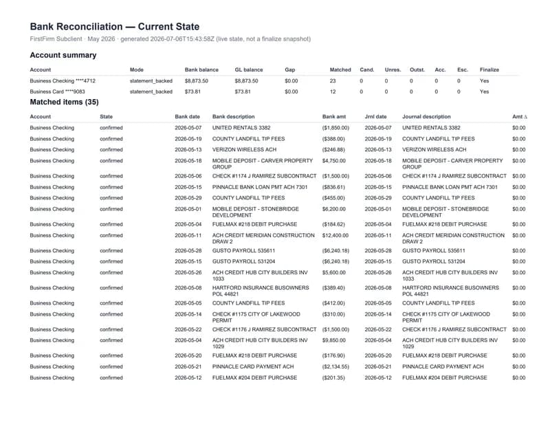 Bank Reconciliation preview